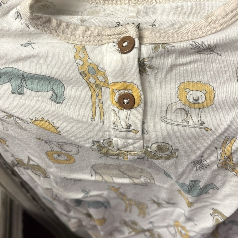 Mulberry Jungle Print Animal Print Baby 3/6 Mnths Set bamboo - Picture 3 of 5